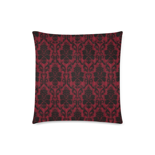 Gothic Victorian Black'n Red Pattern Custom Zippered Pillow Case 18"x18"(Twin Sides)