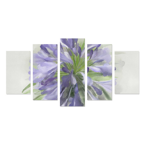 Delicate floral watercolor Purple, green Flower Canvas Print Sets A (No Frame)