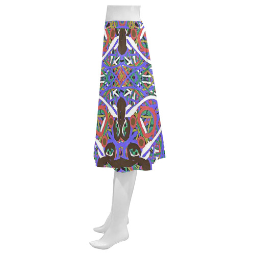 Thleudron Women's Happy Mnemosyne Women's Crepe Skirt (Model D16)