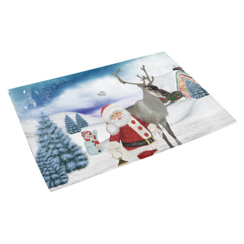 Christmas, Santa Claus with reindeer Azalea Doormat 30" x 18" (Sponge Material)