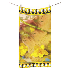 Yellow Flowers with golden hearts Bath Towel 30"x56"