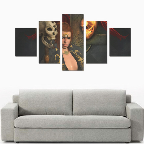 The dark site, fairy with skulls Canvas Print Sets B (No Frame)