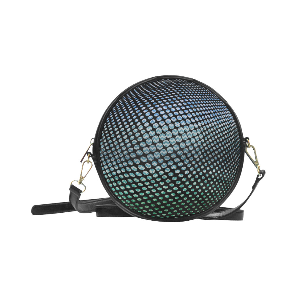 Spherical design with diamonds textured Round Sling Bag (Model 1647)
