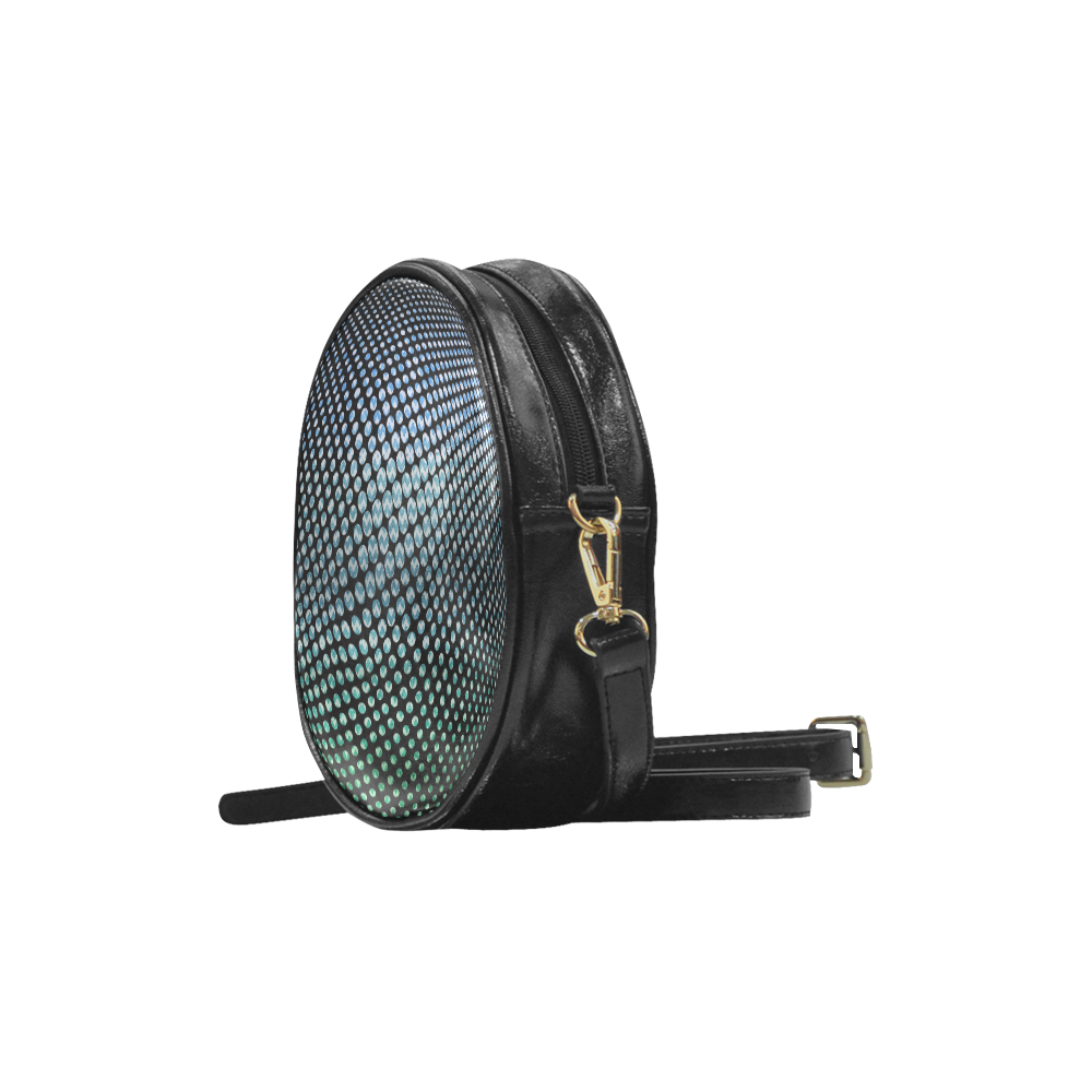 Spherical design with diamonds textured Round Sling Bag (Model 1647)