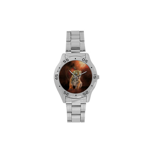 Cute little tiger Men's Stainless Steel Analog Watch(Model 108)