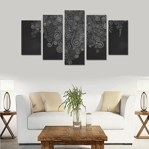 3D Psychedelic Black and White Rose Canvas Print Sets A (No Frame)