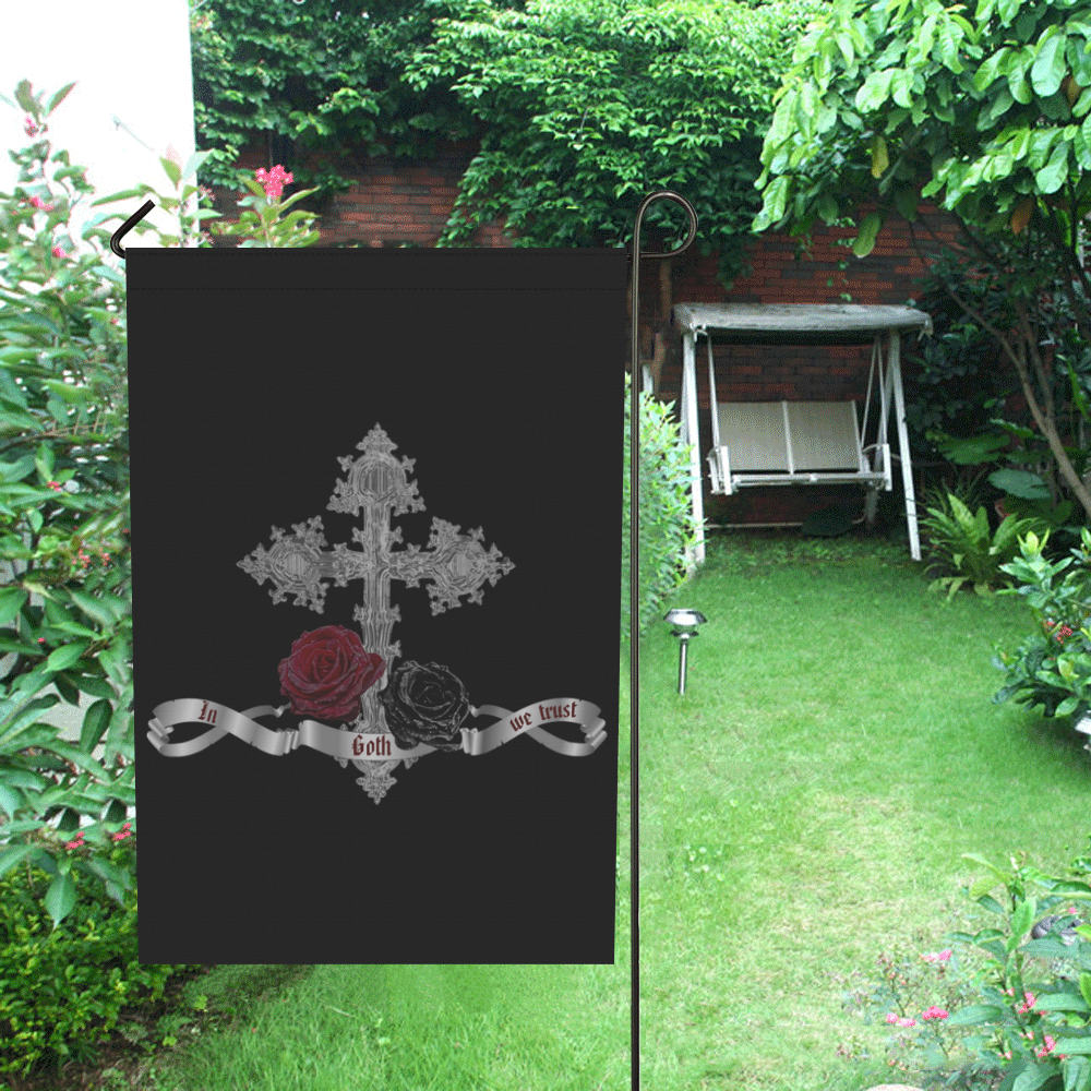 In Goth We Trust Garden Flag 28''x40'' （Without Flagpole）