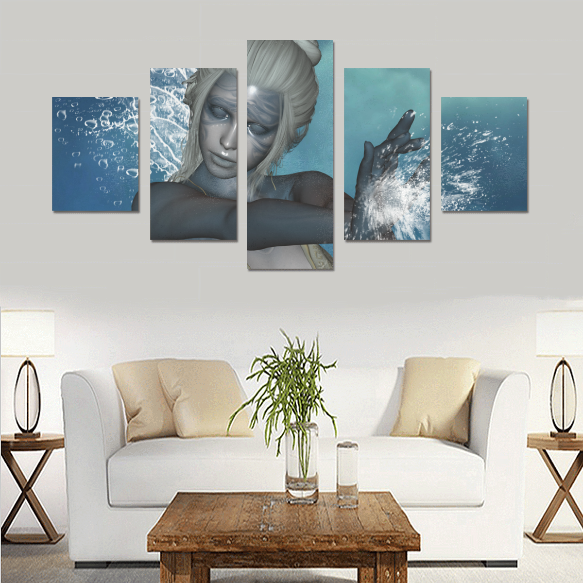 The fairy of water Canvas Print Sets B (No Frame)