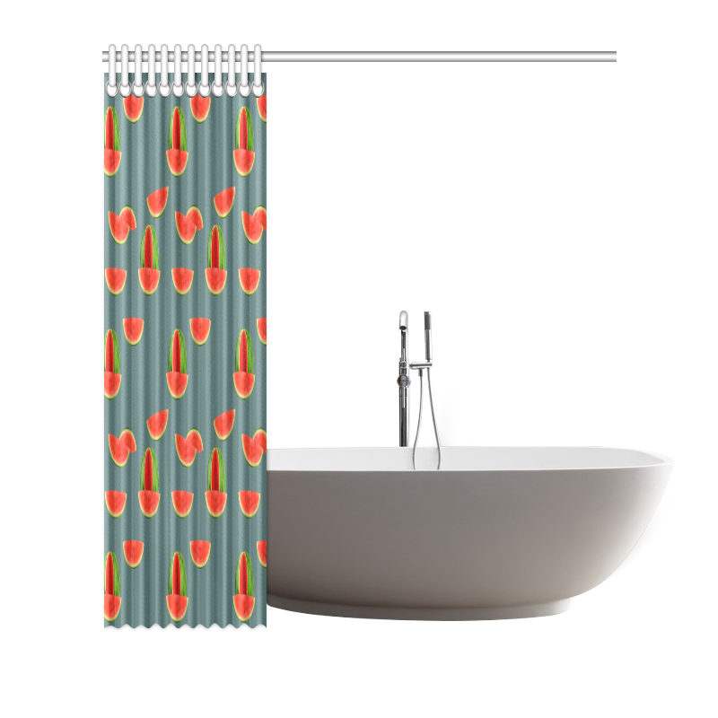 Watercolor Watermelon red, green and sweet pattern Shower Curtain 72"x72"
