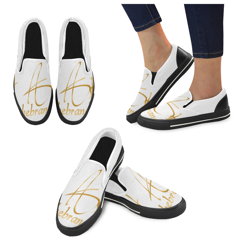 shoe2 Women's Unusual Slip-on Canvas Shoes (Model 019)