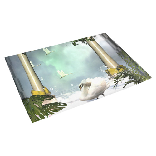 Beautiful swan Azalea Doormat 30" x 18" (Sponge Material)