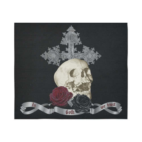 In Goth We Trust 2 Cotton Linen Wall Tapestry 60"x 51"