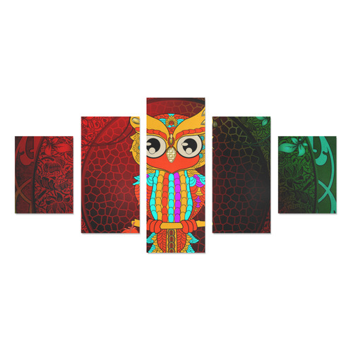 Cute owl, mandala design Canvas Print Sets B (No Frame)