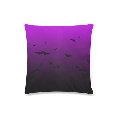 Purple Gothic Bat Custom Zippered Pillow Case 16"x16"(Twin Sides)