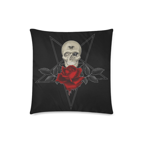 Gothic Pentagram Skull With Tribal Tattoo Custom Zippered Pillow Case 18"x18"(Twin Sides)