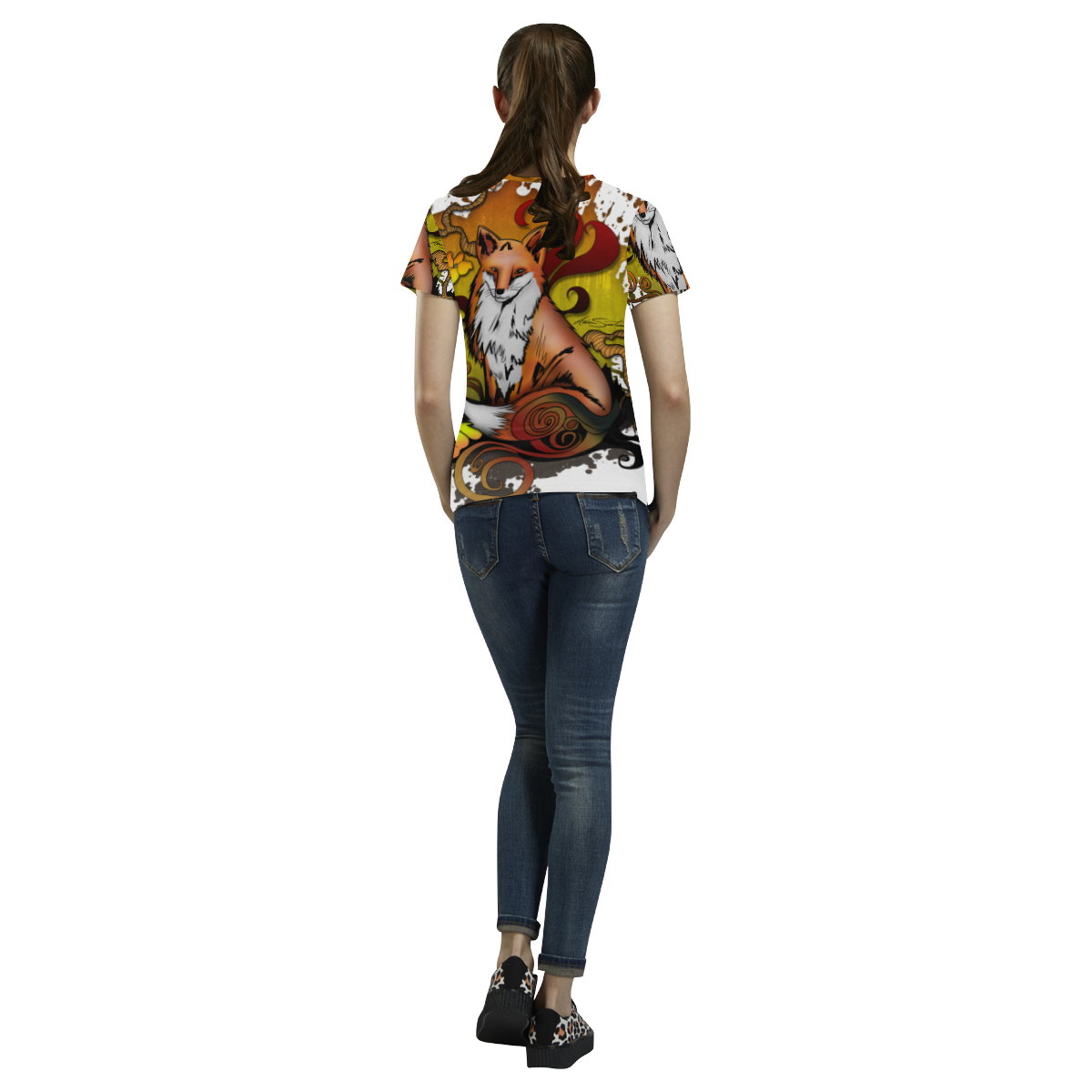Outdoor Fox All Over Print T-Shirt for Women (USA Size) (Model T40)