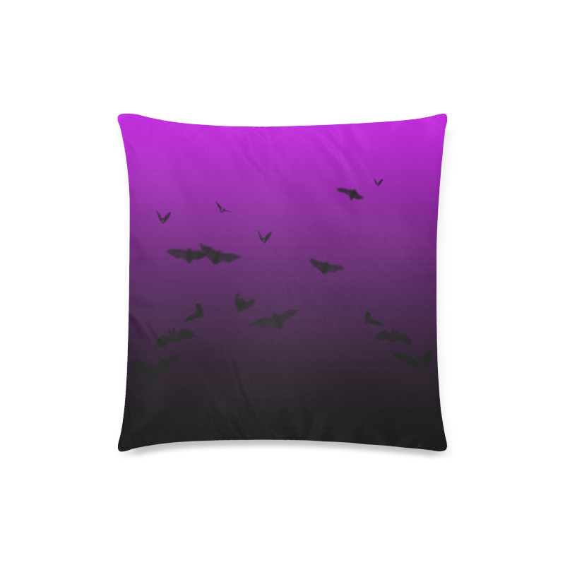 Purple Gothic Bat Custom Zippered Pillow Case 18"x18"(Twin Sides)