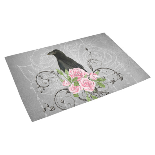 The crow with roses Azalea Doormat 30" x 18" (Sponge Material)