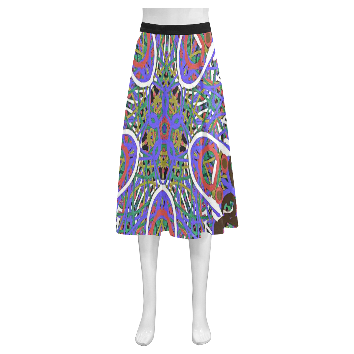 Thleudron Women's Happy Mnemosyne Women's Crepe Skirt (Model D16)