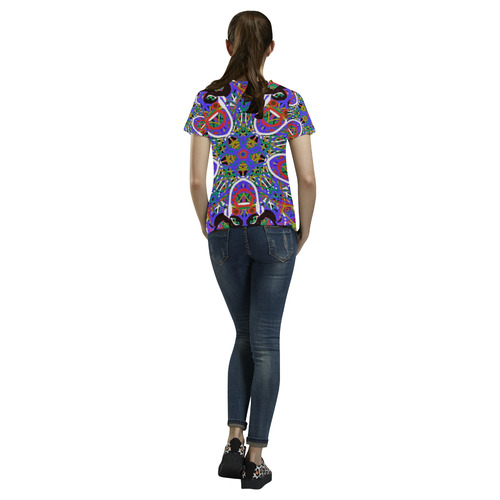 Thleudron Women's Happy All Over Print T-Shirt for Women (USA Size) (Model T40)