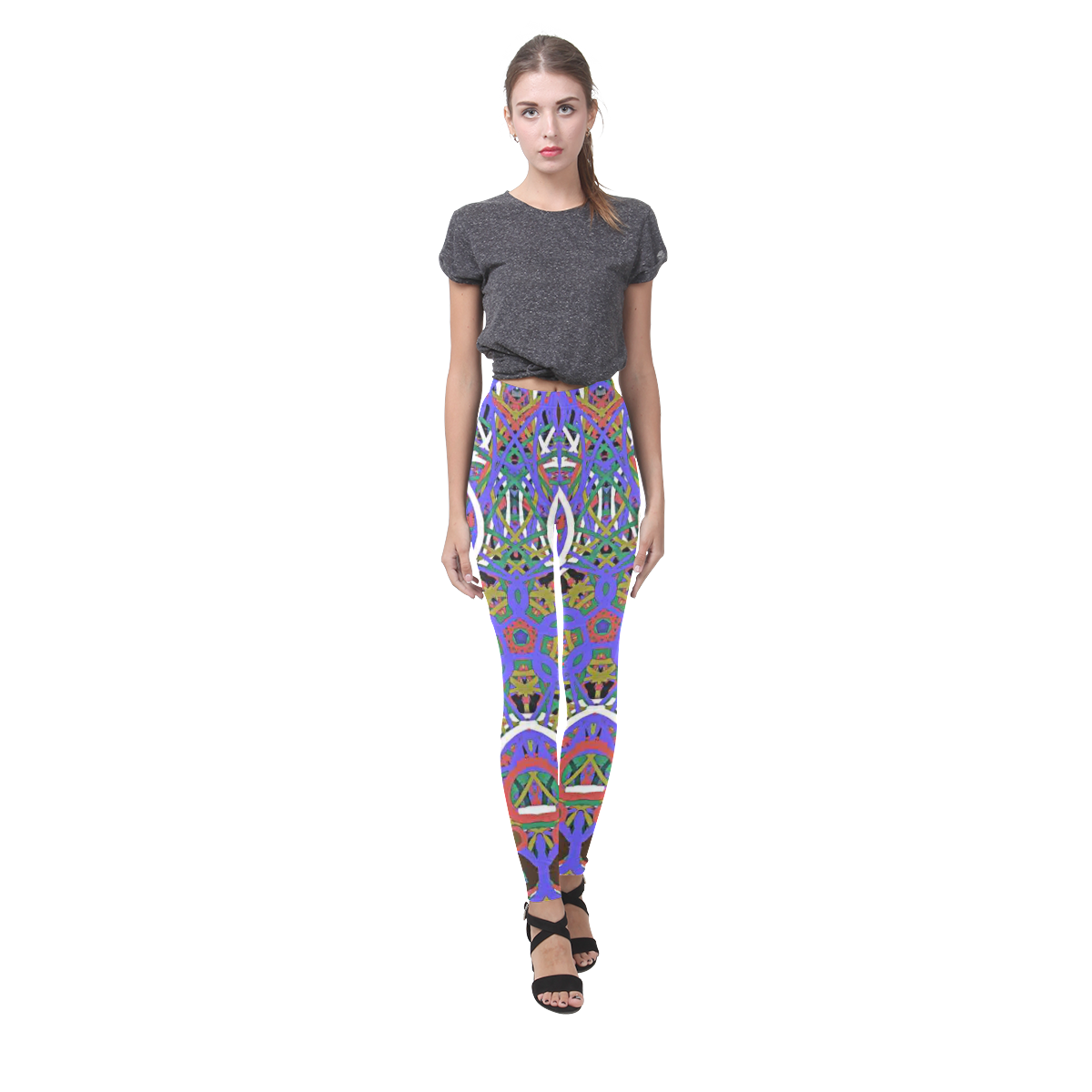 Thleudron Women's Happy Cassandra Women's Leggings (Model L01)