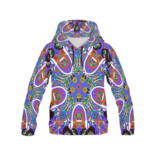 Thleudron Women's Happy All Over Print Hoodie for Women (USA Size) (Model H13)
