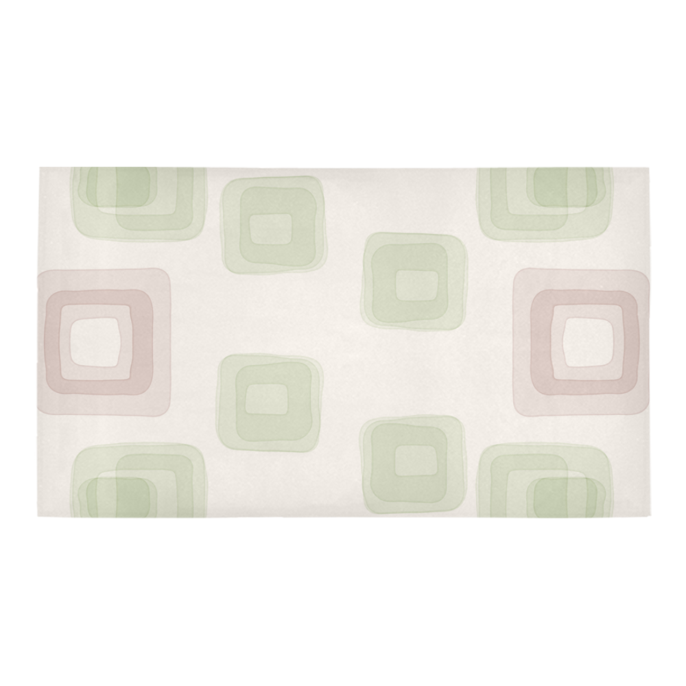 Green and Pink squares back to 70's pattern Bath Rug 16''x 28''