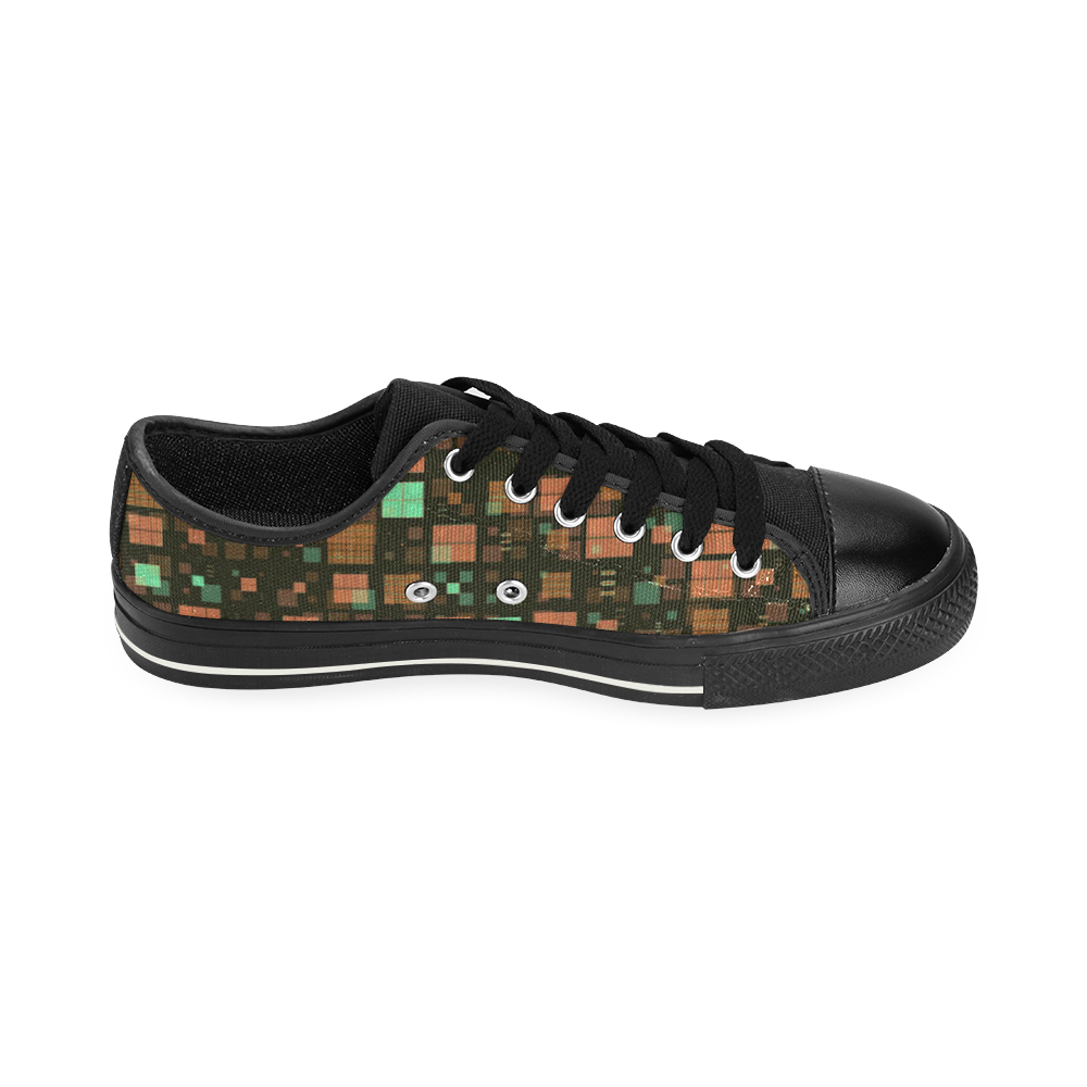 small geo fun A by JamColors Low Top Canvas Shoes for Kid (Model 018)