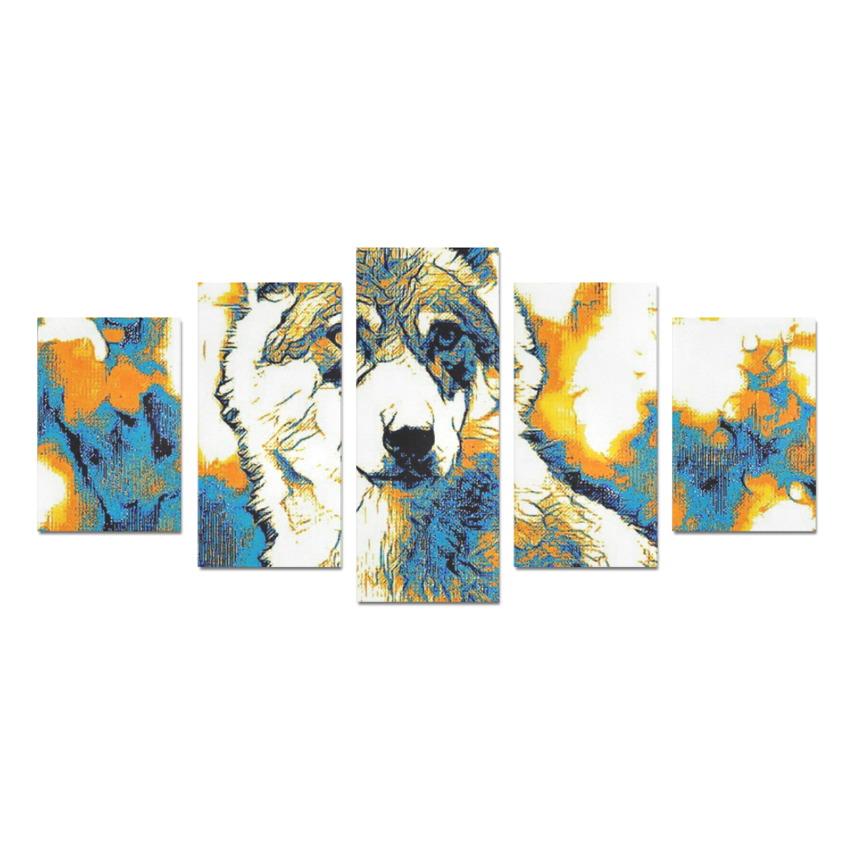 impressive Animal - Wolf 2 by JamColors Canvas Print Sets D (No Frame)