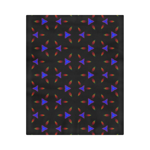 Pattern on Black Duvet Cover 86"x70" ( All-over-print)