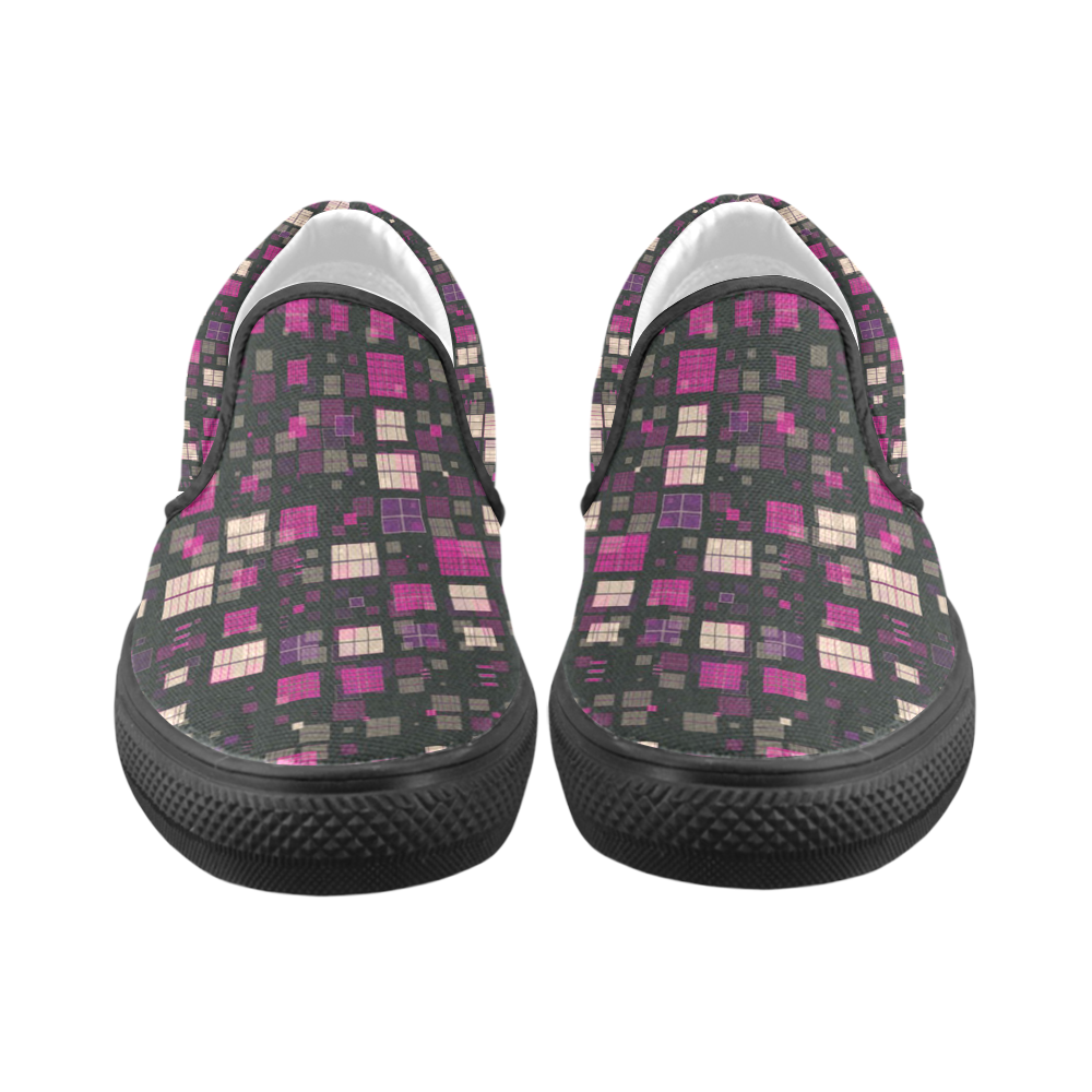 small geo fun D by JamColors Slip-on Canvas Shoes for Kid (Model 019)