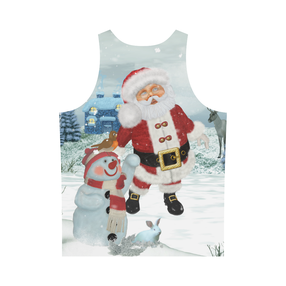 Christmas, Santa Claus with snowman All Over Print Tank Top for Men (Model T43)