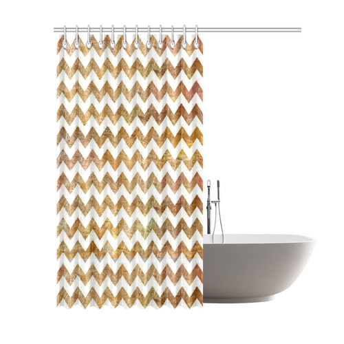 Chevron golden color Shower Curtain 69"x84"