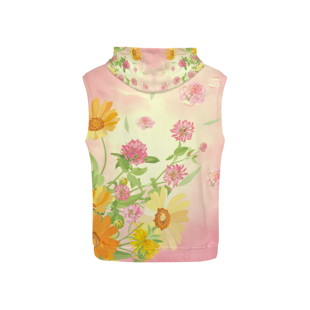 Wonderful flowers, soft colors All Over Print Sleeveless Hoodie for Kid (Model H15)