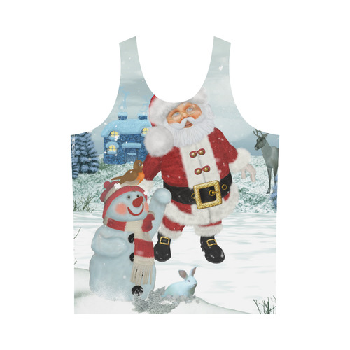 Christmas, Santa Claus with snowman All Over Print Tank Top for Men (Model T43)