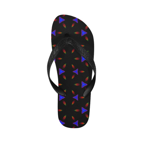 Pattern on Black Flip Flops for Men/Women (Model 040)