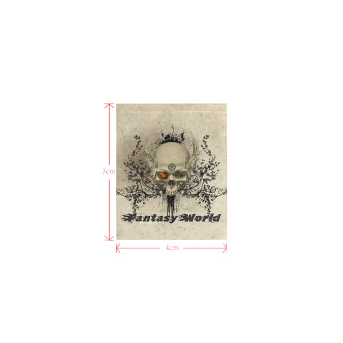 Amazing skull with wings,red eye Logo for Women's Clothes (4cm X 5cm)