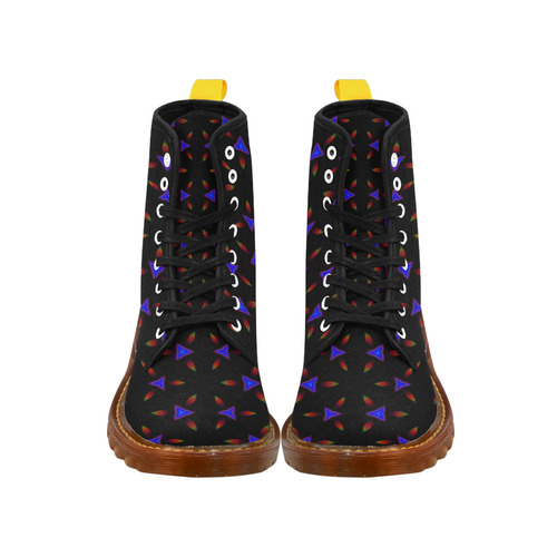 Pattern on Black Martin Boots For Women Model 1203H
