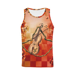 Violin and violin bow with flowers All Over Print Tank Top for Men (Model T43)