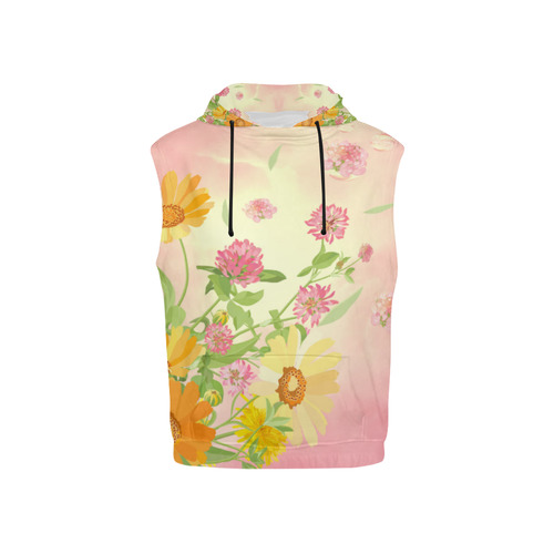 Wonderful flowers, soft colors All Over Print Sleeveless Hoodie for Kid (Model H15)