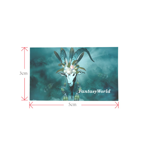 The billy goat with feathers and flowers Private Brand Tag on Bags Inner (Zipper) (5cm X 3cm)