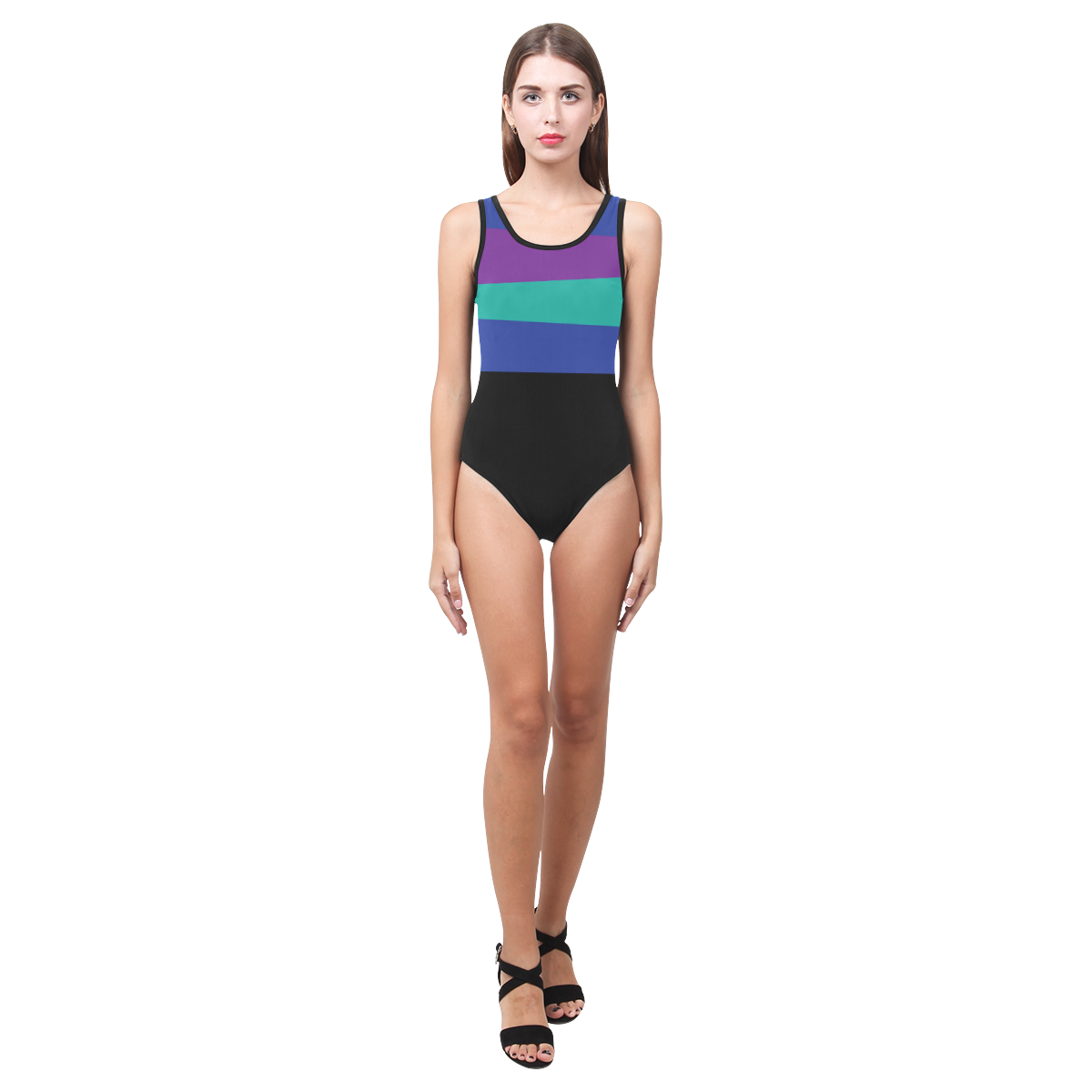 Simplicity Vest One Piece Swimsuit (Model S04)