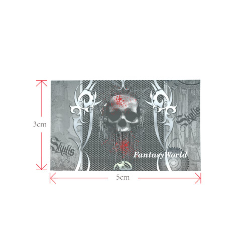 Awesome skull on metal design Private Brand Tag on Bags Inner (Zipper) (5cm X 3cm)