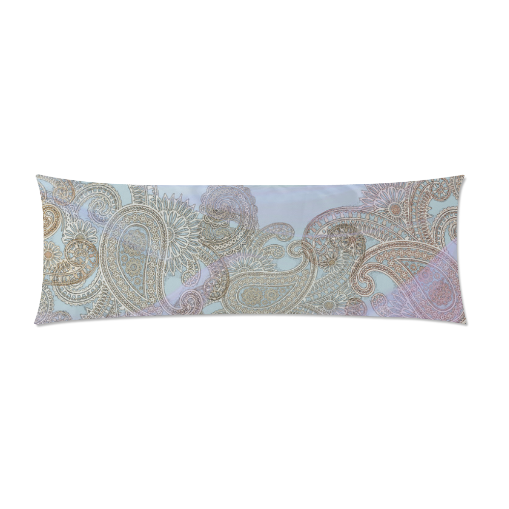 paisleyswooshblue Custom Zippered Pillow Case 21"x60"(Two Sides)