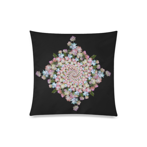 lotusmandalablack Custom Zippered Pillow Case 20"x20"(Twin Sides)