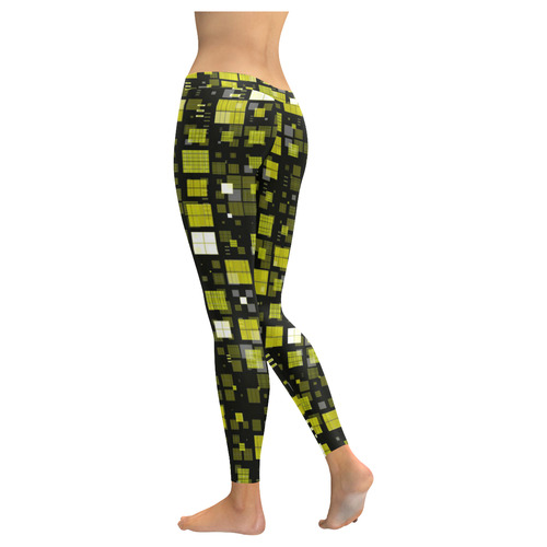 small geo fun F by JamColors Women's Low Rise Leggings (Invisible Stitch) (Model L05)