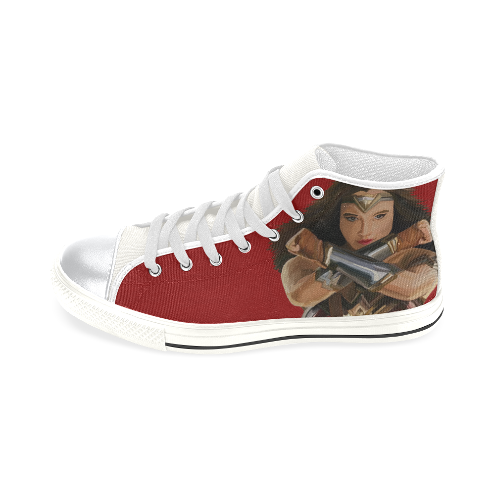 Wonder Woman High Top Canvas Shoes for Kid (Model 017)