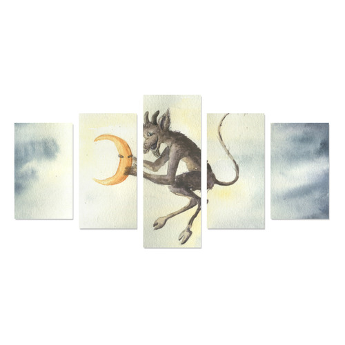 Devil Steals Moon Canvas Print Sets C (No Frame)