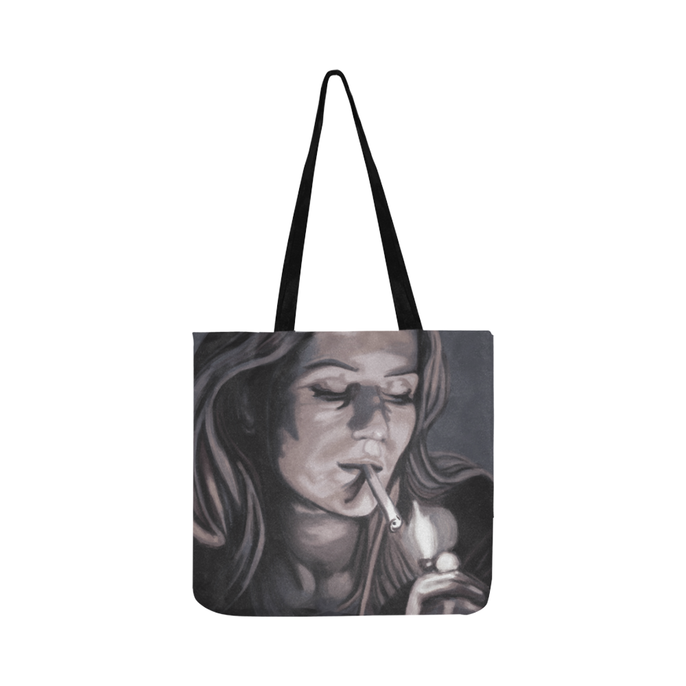 Smoking Girl Reusable Shopping Bag Model 1660 (Two sides)