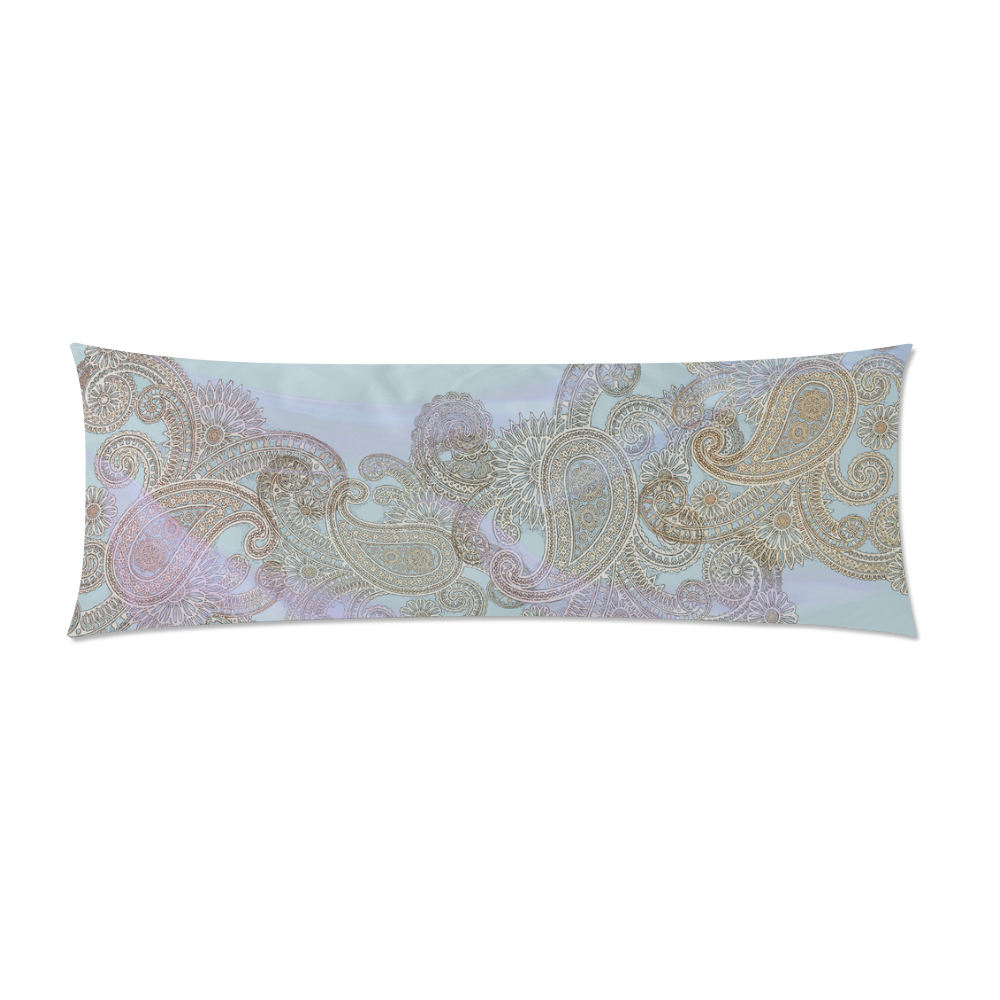 paisleyswooshblue Custom Zippered Pillow Case 21"x60"(Two Sides)